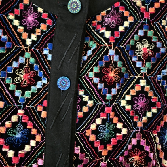 GENE EWING BIS Womens Embroidered Blazer Jacket Size XL Art To Wear - Picture 4 of 7